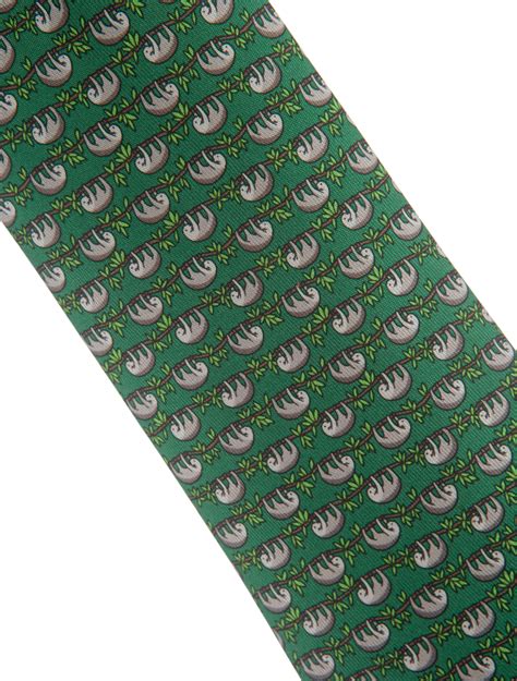 sloth tie hermes|Hermes silk square ties.